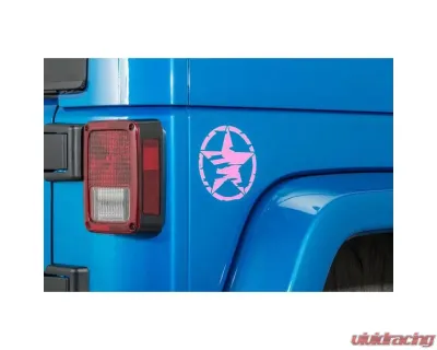 Quadratec Premium Small Distressed Star Decal Pink - 13135 0102